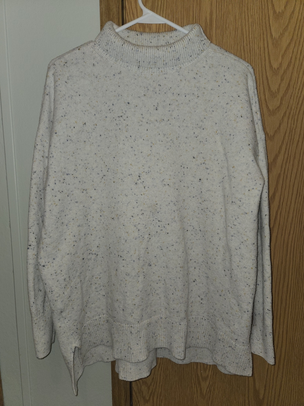LOFT Cream Speckled Turtleneck Sweater